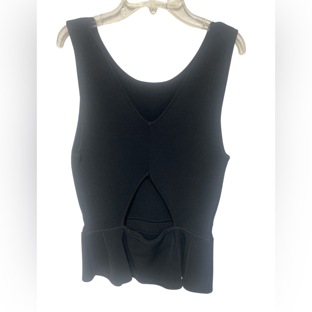 A.L.C. Classic Black Knit Tank Top with Back Cutout